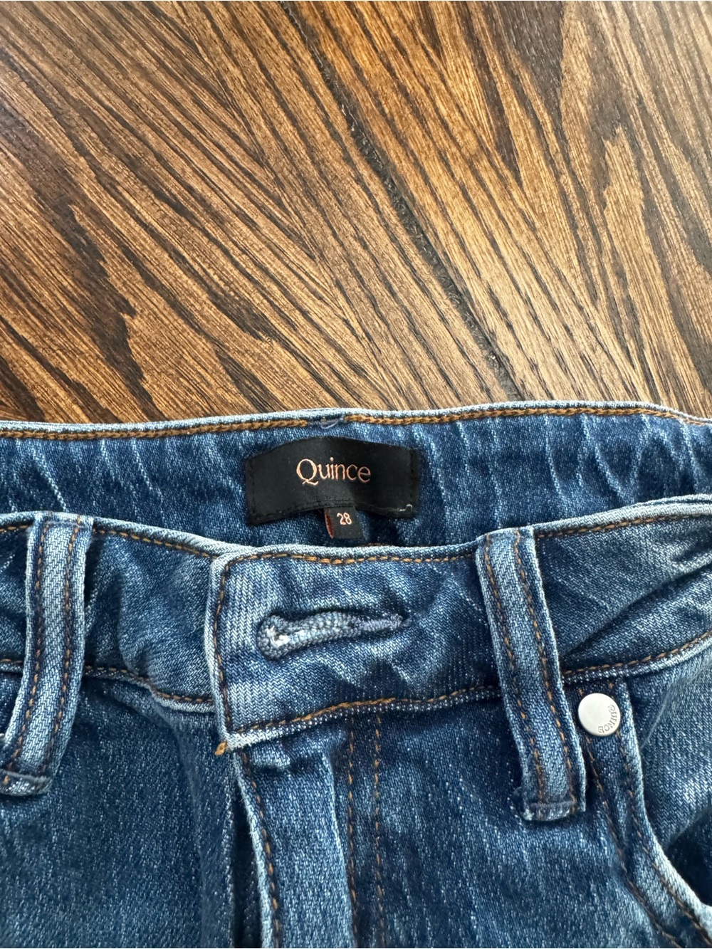Quince Bella Stretch Barrel Jeans Size 28 Regular Cool Blue NWOT - Picture 7 of 7